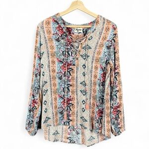 Show Me Your MuMu Large Rayon Multicolor Bohemian Hippie Festival Tassels Top